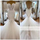 Luxury Mermaid Wedding Dresses Sweetheart Lace Appliques Bridal Gowns Long Trail