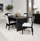 New Listing5 PC DISTRESSED BLACK DINING TABLE & 5 WHITE CHAIRS DINING ROOM FURNITURE SET