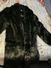 Vintage Style Black Faux Fur  Long Trench Coat Size Large?