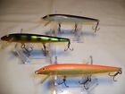 New ListingRapala F-11 Floating Minnow Lures, Lot of 3