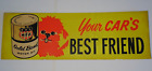 1960s VINTAGE MFA OIL SIGN OIL CAN ADVERTISING SIGN MFA GOLD BOND DOG GRAPHIC