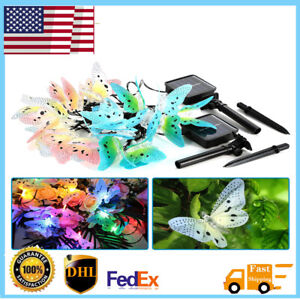 New ListingButterfly Solar String Lights Outdoor 24 LED Waterpoof LED Solar Butterfly Light