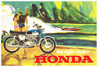 Honda CB350 1968 Motorcycle – Vintage Advertising Poster