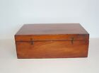 Nice antique Victorian light mahogany wood box for trinkets jewellery chess