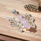 Pink Rose Quartz Gemstone 925 Sterling Silver Handmade Pendant Jewelry PJ18