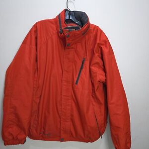 Free Country Jacket Mens Large Power Down Series Orange Hooded Zippered Coat L