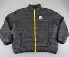 Pittsburgh Steelers Jacket Mens 3XL Black Puffer Quilted Full Zip NFL Football ^