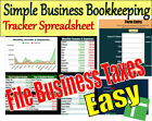 Simple Business Bookkeeping Tracker Spreadsheet Download With Tax Filing Summary