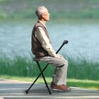 Folding Walking Cane with Tripod Chair Seat Stool Heavy Duty Adjustable Portable