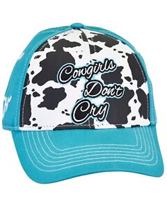 Cowgirl Hardware Girls' Cowgirls Don't Cry Baseball Cap  Turquoise