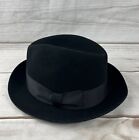 Vintage  Dobbs Fifth Avenue Hanover Men's Hat 7 1/4 - Black 100% Wool