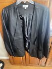 Avenue Faux Leather Blazer W/ Stretch Sides Size 18/20 Black