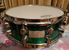 Mapex 14 x 5.5 inch Snare Drum, Saturn Series, circa 2004, Emerald Stardust