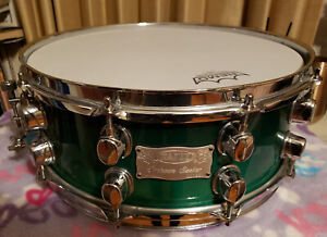 New ListingMapex 14 x 5.5 inch Snare Drum, Saturn Series, circa 2004, Emerald Stardust