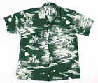 Vintage Paradise Style Hawaiian Button Up Green Hawaiian Shirt Size XL