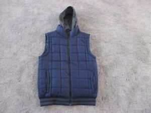 Men's Pacific Trail Puffer Quilted Vest with Fleece Hoodie Blue Size Small, VGC