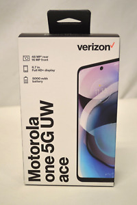 NEW Motorola one 5G UW ace Cell Phone Volcanic Gray 64GB Verizon Prepaid