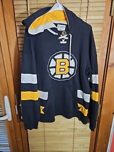 Boston Bruins NHL CCM Hoodie Embroidered Hooded Jersey Men's Medium Free Ship