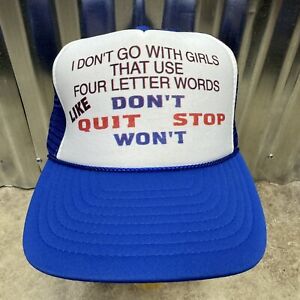 Trucker Hat Mesh SnapBack Girls Don’t Quit Stop Won’t Men’s Humor