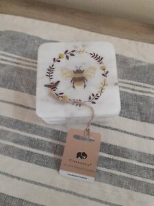 New Concepts Marble Coasters, Bee Wreath Set of 4 India