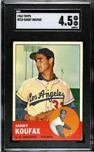Sandy Koufax 1963 Topps SGC 4.5 Baseball Card Vintage Graded Dodgers MLB #210