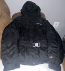 Spyder Jacket Womens Size Medium Black Ski Coat Winter Insulated Belted Hooded