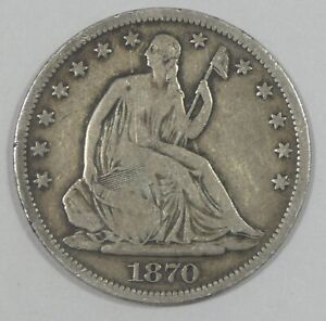 1870-S Liberty Seated Half Dollar FINE Silver 50c
