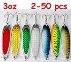 2 to 50 Pieces Casting 3oz Crocodile Spoons Fishing Lures-Choose Color and Qty