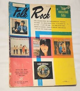 TOP RECORDED HITS FOLK AND ROCK Songbook Music Vintage 1960's Songbook Guitar