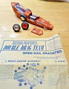 VINTAGE Original AMT Double Drag Team Open Rail Dragster 1:25 Model Kit