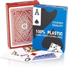 2 Decks of Waterproof 100% Plastic Playing Cards Poker (Wide) Size Large (Jumbo)