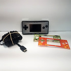 Nintendo GameBoy Micro Console Black w/ Charging Cord & 2 Face Plates Tested