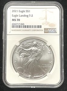 New Listing2021 AMERICAN SILVER EAGLE NGC MS70 TYPE 2 EAGLE LANDING