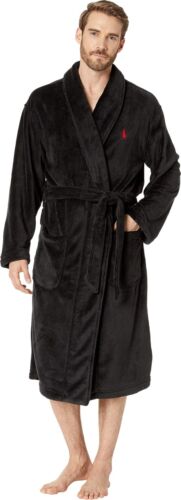 Polo Ralph Lauren - Men's Microfiber Long Sleeve Shawl Collar Robe, Black, L/XL
