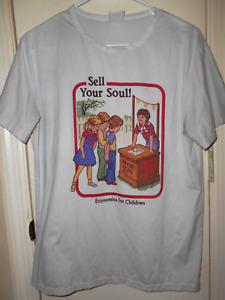 Steven Rhodes Economics for Children Sell Your Soul Ladies Large Beige T-Shirt.