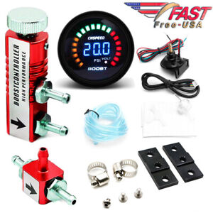 0-45 PSI Manual Boost Controller Kit RED + 52mm Digital Electronic BOOST GAUGE