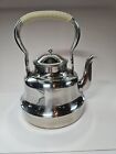 Stainless Steel Vintage Tea Kettle Wrapped Handle 2 Quart Capacity