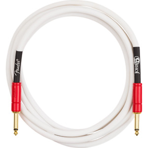 Fender John 5 Instrument Cable, White / Red, 10'