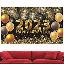 Happy New Year Banner Eve Party Balloons Decorations Photo Backdrop Decors 2024