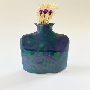 New ListingPorcelain Slab Vase Purple Teal Earth and Sky Pottery North Carolina NC