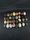Vintage Colored Marbles Stone Eggs Lot of 32 Multicolored Alabaster. Pre-owned