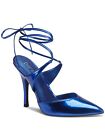 BAR III Womens Blue Padded Strappy Candace Pointed Toe Stiletto Pumps Shoes 8 M