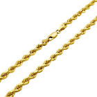 18K Yellow Gold 3mm Diamond Cut Rope Chain Fine Italian Pendant Necklace 18
