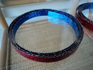 Vintage Ludwig/WFL Bass Drum Hoop Inlay-RARE Red / Blue Glass Glitter-50's 60's!