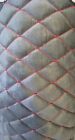 Charcoal Suede Quilted Red Primmum stitching Automotive Fabric  3/8