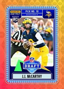 2024 PANINI INSTANT NFL DRAFT NIGHT JJ MCCARTHY Rookie Card RC PRESALE