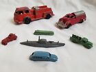 8 Diecast Metal Toys Tootsie Hubley Manoil firetruck submarine zephyr bus army