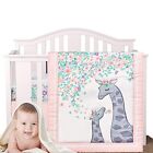 Baby Girl Crib Bedding Sets Crib Set for Girls Mini Floral Pink Giraffe