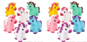 12 Rubber Unicorn Squirting Bath, Beach, Pool Fun Toy Party Prize Goody Unicorns