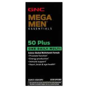 GNC Mega Men 50-Plus One Daily Multivitamin, 60 Tablets, Vitamin and Minerals
